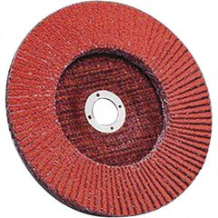 3M - 4-1/2" 50 Grit 7/8" Center Hole Type 27 Ceramic Flap Disc - USA Tool & Supply