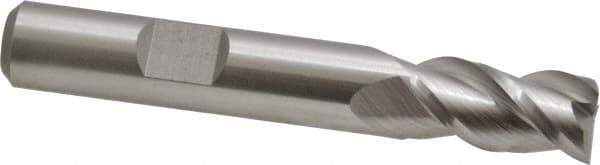 Cleveland - 3/8", 3/4" LOC, 3/8" Shank Diam, 2-1/2" OAL, 3 Flute, Powdered Metal Square End Mill - Single End, Uncoated, Spiral Flute, 42° Helix, Centercutting, Right Hand Cut, Right Hand Flute, Series PM-539R - USA Tool & Supply