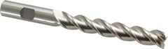 Cleveland - 1/2", 3" LOC, 1/2" Shank Diam, 5" OAL, 3 Flute, Powdered Metal Square End Mill - Single End, Uncoated, Spiral Flute, 42° Helix, Centercutting, Right Hand Cut, Right Hand Flute, Series PM-539R - USA Tool & Supply