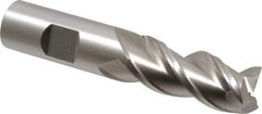 Cleveland - 3/4", 1-5/8" LOC, 3/4" Shank Diam, 3-3/4" OAL, 3 Flute, Powdered Metal Square End Mill - Single End, Uncoated, Spiral Flute, 42° Helix, Centercutting, Right Hand Cut, Right Hand Flute, Series PM-539R - USA Tool & Supply