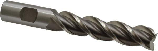 Cleveland - 3/4", 3" LOC, 3/4" Shank Diam, 5-1/4" OAL, 3 Flute, Powdered Metal Square End Mill - Single End, Uncoated, Spiral Flute, 42° Helix, Centercutting, Right Hand Cut, Right Hand Flute, Series PM-539R - USA Tool & Supply