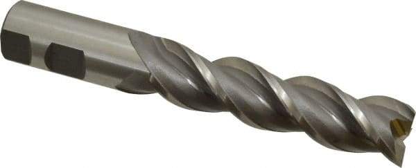 Cleveland - 1", 4" LOC, 1" Shank Diam, 6-1/2" OAL, 3 Flute, Powdered Metal Square End Mill - Single End, Uncoated, Spiral Flute, 42° Helix, Centercutting, Right Hand Cut, Right Hand Flute, Series PM-539R - USA Tool & Supply