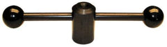 Morton Machine Works - 2 Straight Arms, 3/4-10" Hole, Black Oxide, Tapped Clamping Handle - 1/2" Arm Diam, 1-3/8" Hub Diam, 1-3/8" Ball Diam - USA Tool & Supply