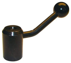 Morton Machine Works - 1 Offset Arm, Black Oxide, Blank Clamping Handle - 1/4" Arm Diam, 7/8" Hub Diam, 7/8" Ball Diam - USA Tool & Supply