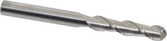 Accupro - 3/8" Diam, 1-3/4" LOC, 2 Flute Solid Carbide Ball End Mill - Uncoated, Single End, 4" OAL, 3/8" Shank Diam, Spiral Flute - USA Tool & Supply