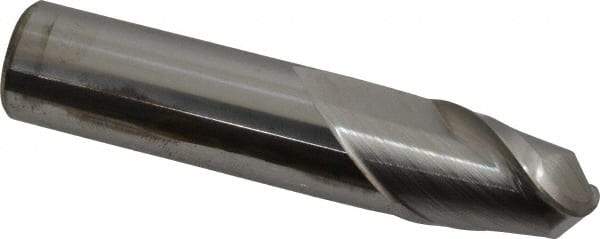 Accupro - 5/8" Diam, 7/8" LOC, 2 Flute Solid Carbide Ball End Mill - Uncoated, Single End, 3" OAL, 5/8" Shank Diam, Spiral Flute - USA Tool & Supply