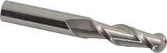 Accupro - 5/8" Diam, 2-1/8" LOC, 2 Flute Solid Carbide Ball End Mill - Uncoated, Single End, 4-5/8" OAL, 5/8" Shank Diam, Spiral Flute - USA Tool & Supply