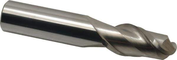 Accupro - 3/4" Diam, 1-1/2" LOC, 2 Flute Solid Carbide Ball End Mill - Uncoated, Single End, 4" OAL, 3/4" Shank Diam, Spiral Flute - USA Tool & Supply