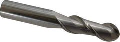 Accupro - 3/4" Diam, 2-1/4" LOC, 2 Flute Solid Carbide Ball End Mill - Uncoated, Single End, 5" OAL, 3/4" Shank Diam, Spiral Flute - USA Tool & Supply