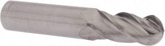 Accupro - 11/16" Diam, 1-1/2" LOC, 4 Flute Solid Carbide Ball End Mill - Uncoated, Single End, 4" OAL, 3/4" Shank Diam, Spiral Flute - USA Tool & Supply