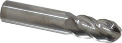 Accupro - 3/4" Diam, 1-1/2" LOC, 4 Flute Solid Carbide Ball End Mill - Uncoated, Single End, 4" OAL, 3/4" Shank Diam, Spiral Flute - USA Tool & Supply
