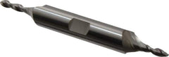 Accupro - 1/8" Diam, 3/8" LOC, 2 Flute Solid Carbide Ball End Mill - Uncoated, Double End, 3" OAL, 3/8" Shank Diam, Spiral Flute - USA Tool & Supply