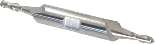 Accupro - 5/32" Diam, 7/16" LOC, 2 Flute Solid Carbide Ball End Mill - Uncoated, Double End, 3" OAL, 3/8" Shank Diam, Spiral Flute - USA Tool & Supply