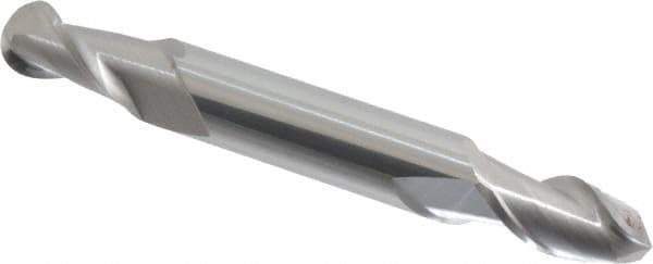 Accupro - 9/32" Diam, 1/2" LOC, 2 Flute Solid Carbide Ball End Mill - Uncoated, Double End, 2-1/2" OAL, 5/16" Shank Diam, Spiral Flute - USA Tool & Supply