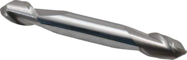 Accupro - 5/16" Diam, 1/2" LOC, 2 Flute Solid Carbide Ball End Mill - Uncoated, Double End, 2-1/2" OAL, 5/16" Shank Diam, Spiral Flute - USA Tool & Supply