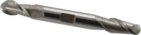 Accupro - 3/8" Diam, 3/4" LOC, 2 Flute Solid Carbide Ball End Mill - Uncoated, Double End, 3-1/2" OAL, 3/8" Shank Diam, Spiral Flute - USA Tool & Supply
