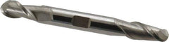 Accupro - 3/8" Diam, 3/4" LOC, 2 Flute Solid Carbide Ball End Mill - Uncoated, Double End, 3-1/2" OAL, 3/8" Shank Diam, Spiral Flute - USA Tool & Supply