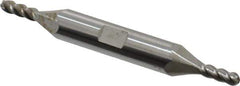 Accupro - 5/32" Diam, 7/16" LOC, 4 Flute Solid Carbide Ball End Mill - Uncoated, Double End, 3" OAL, 3/8" Shank Diam, Spiral Flute - USA Tool & Supply