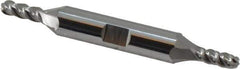Accupro - 3/16" Diam, 1/2" LOC, 4 Flute Solid Carbide Ball End Mill - Uncoated, Double End, 3" OAL, 3/8" Shank Diam, Spiral Flute - USA Tool & Supply