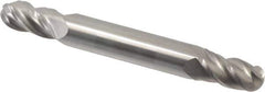 Accupro - 9/32" Diam, 1/2" LOC, 4 Flute Solid Carbide Ball End Mill - Uncoated, Double End, 2-1/2" OAL, 5/16" Shank Diam, Spiral Flute - USA Tool & Supply