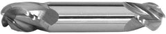 Accupro - 11/32" Diam, 3/4" LOC, 4 Flute Solid Carbide Ball End Mill - Uncoated, Double End, 3-1/2" OAL, 3/8" Shank Diam, Spiral Flute - USA Tool & Supply
