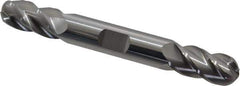 Accupro - 1/2" Diam, 1" LOC, 4 Flute Solid Carbide Ball End Mill - Uncoated, Double End, 4" OAL, 1/2" Shank Diam, Spiral Flute - USA Tool & Supply