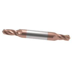 Accupro - 1/4" Diam, 1/2" LOC, 2 Flute Solid Carbide Ball End Mill - TiCN Finish, Double End, 2-1/2" OAL, 1/4" Shank Diam, Spiral Flute - USA Tool & Supply