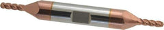 Accupro - 1/8" Diam, 3/8" LOC, 4 Flute Solid Carbide Ball End Mill - TiCN Finish, Double End, 3" OAL, 3/8" Shank Diam, Spiral Flute - USA Tool & Supply