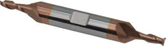 Accupro - 5/32", 7/16" LOC, 3/8" Shank Diam, 3" OAL, 2 Flute, Solid Carbide Square End Mill - Double End, TiCN Finish, Spiral Flute, 40° Helix, Centercutting, Right Hand Cut, Right Hand Flute - USA Tool & Supply