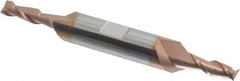 Accupro - 3/16", 1/2" LOC, 3/8" Shank Diam, 3" OAL, 2 Flute, Solid Carbide Square End Mill - Double End, TiCN Finish, Spiral Flute, 40° Helix, Centercutting, Right Hand Cut, Right Hand Flute - USA Tool & Supply