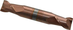 Accupro - 1/2", 5/8" LOC, 1/2" Shank Diam, 3" OAL, 2 Flute, Solid Carbide Square End Mill - Double End, TiCN Finish, Spiral Flute, 40° Helix, Centercutting, Right Hand Cut, Right Hand Flute - USA Tool & Supply