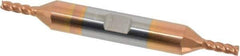 Accupro - 1/8", 3/8" LOC, 3/8" Shank Diam, 3" OAL, 4 Flute, Solid Carbide Square End Mill - Double End, TiCN Finish, Spiral Flute, 40° Helix, Centercutting, Right Hand Cut, Right Hand Flute - USA Tool & Supply