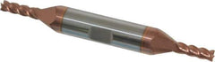 Accupro - 5/32", 7/16" LOC, 3/8" Shank Diam, 3" OAL, 4 Flute, Solid Carbide Square End Mill - Double End, TiCN Finish, Spiral Flute, 40° Helix, Centercutting, Right Hand Cut, Right Hand Flute - USA Tool & Supply