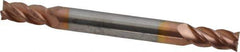 Accupro - 7/32", 7/16" LOC, 1/4" Shank Diam, 2-1/2" OAL, 4 Flute, Solid Carbide Square End Mill - Double End, TiCN Finish, Spiral Flute, 40° Helix, Centercutting, Right Hand Cut, Right Hand Flute - USA Tool & Supply