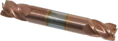 Accupro - 3/8", 1/2" LOC, 3/8" Shank Diam, 2-1/2" OAL, 4 Flute, Solid Carbide Square End Mill - Double End, TiCN Finish, Spiral Flute, 40° Helix, Centercutting, Right Hand Cut, Right Hand Flute - USA Tool & Supply