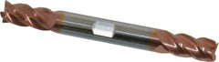 Accupro - 3/8", 3/4" LOC, 3/8" Shank Diam, 3-1/2" OAL, 4 Flute, Solid Carbide Square End Mill - Double End, TiCN Finish, Spiral Flute, 40° Helix, Centercutting, Right Hand Cut, Right Hand Flute - USA Tool & Supply