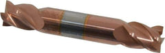 Accupro - 7/16", 9/16" LOC, 7/16" Shank Diam, 2-3/4" OAL, 4 Flute, Solid Carbide Square End Mill - Double End, TiCN Finish, Spiral Flute, 40° Helix, Centercutting, Right Hand Cut, Right Hand Flute - USA Tool & Supply