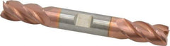 Accupro - 1/2", 1" LOC, 1/2" Shank Diam, 4" OAL, 4 Flute, Solid Carbide Square End Mill - Double End, TiCN Finish, Spiral Flute, 40° Helix, Centercutting, Right Hand Cut, Right Hand Flute - USA Tool & Supply