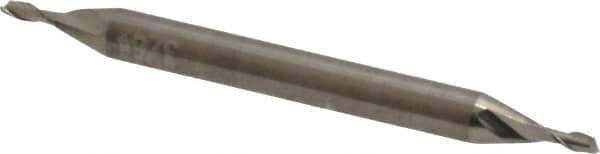 Accupro - 3/64", 3/32" LOC, 1/8" Shank Diam, 1-1/2" OAL, 2 Flute, Solid Carbide Square End Mill - Double End, Uncoated, Spiral Flute, 30° Helix, Centercutting, Right Hand Cut, Right Hand Flute - USA Tool & Supply
