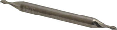 Accupro - 3/64", 3/32" LOC, 1/8" Shank Diam, 1-1/2" OAL, 2 Flute, Solid Carbide Square End Mill - Double End, Uncoated, Spiral Flute, 30° Helix, Centercutting, Right Hand Cut, Right Hand Flute - USA Tool & Supply