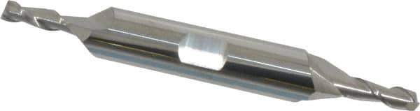 Accupro - 5/32", 7/16" LOC, 3/8" Shank Diam, 3" OAL, 2 Flute, Solid Carbide Square End Mill - Double End, Uncoated, Spiral Flute, 40° Helix, Centercutting, Right Hand Cut, Right Hand Flute - USA Tool & Supply