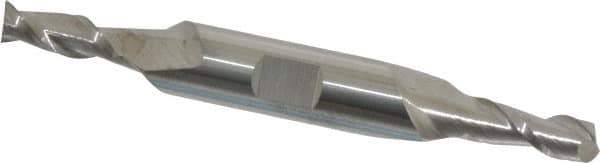 Accupro - 7/32", 9/16" LOC, 3/8" Shank Diam, 3" OAL, 2 Flute, Solid Carbide Square End Mill - Double End, Uncoated, Spiral Flute, 40° Helix, Centercutting, Right Hand Cut, Right Hand Flute - USA Tool & Supply
