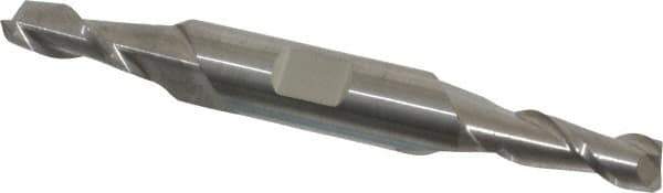 Accupro - 1/4", 5/8" LOC, 3/8" Shank Diam, 3" OAL, 2 Flute, Solid Carbide Square End Mill - Double End, Uncoated, Spiral Flute, 40° Helix, Centercutting, Right Hand Cut, Right Hand Flute - USA Tool & Supply