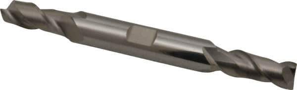 Accupro - 5/16", 3/4" LOC, 3/8" Shank Diam, 3-1/2" OAL, 2 Flute, Solid Carbide Square End Mill - Double End, Uncoated, Spiral Flute, 40° Helix, Centercutting, Right Hand Cut, Right Hand Flute - USA Tool & Supply