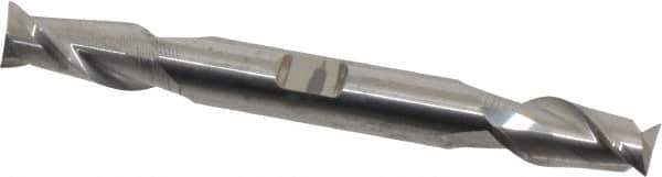 Accupro - 3/8", 3/4" LOC, 3/8" Shank Diam, 3-1/2" OAL, 2 Flute, Solid Carbide Square End Mill - Double End, Uncoated, Spiral Flute, 40° Helix, Centercutting, Right Hand Cut, Right Hand Flute - USA Tool & Supply