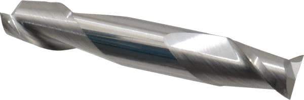 Accupro - 7/16", 9/16" LOC, 7/16" Shank Diam, 2-3/4" OAL, 2 Flute, Solid Carbide Square End Mill - Double End, Uncoated, Spiral Flute, 40° Helix, Centercutting, Right Hand Cut, Right Hand Flute - USA Tool & Supply
