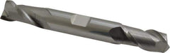 Accupro - 1/2", 1" LOC, 1/2" Shank Diam, 4" OAL, 2 Flute, Solid Carbide Square End Mill - Double End, Uncoated, Spiral Flute, 40° Helix, Centercutting, Right Hand Cut, Right Hand Flute - USA Tool & Supply