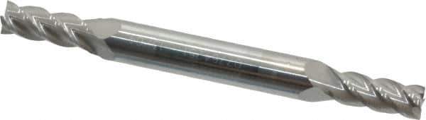 Accupro - 13/64", 1/2" LOC, 1/4" Shank Diam, 2-1/2" OAL, 4 Flute, Solid Carbide Square End Mill - Double End, Uncoated, Spiral Flute, 40° Helix, Centercutting, Right Hand Cut, Right Hand Flute - USA Tool & Supply