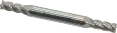 Accupro - 13/64", 1/2" LOC, 1/4" Shank Diam, 2-1/2" OAL, 4 Flute, Solid Carbide Square End Mill - Double End, Uncoated, Spiral Flute, 40° Helix, Centercutting, Right Hand Cut, Right Hand Flute - USA Tool & Supply