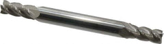 Accupro - 7/32", 7/16" LOC, 1/4" Shank Diam, 2-1/2" OAL, 4 Flute, Solid Carbide Square End Mill - Double End, Uncoated, Spiral Flute, 40° Helix, Centercutting, Right Hand Cut, Right Hand Flute - USA Tool & Supply